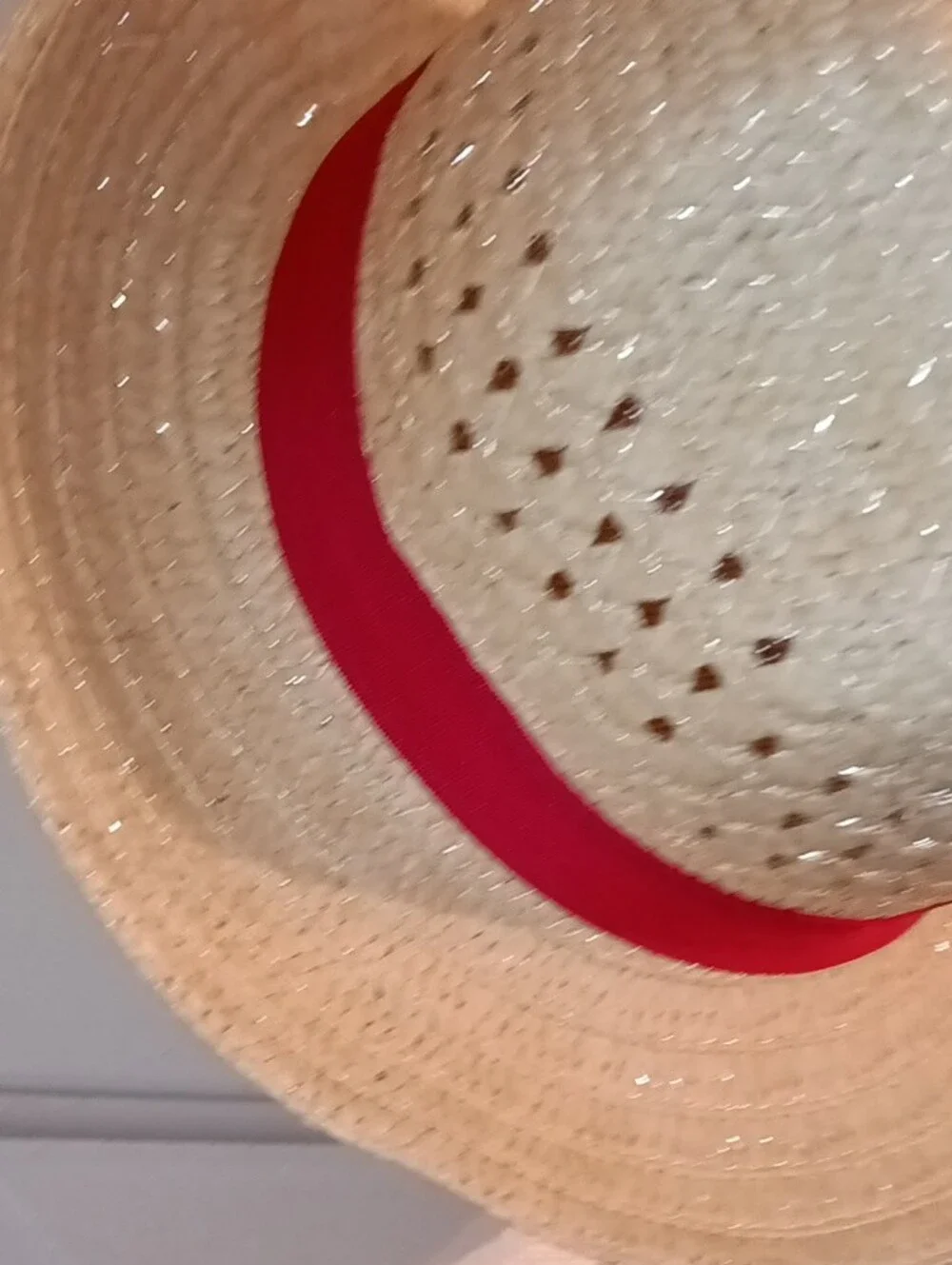 Straw Fedora Hat with Pink Band